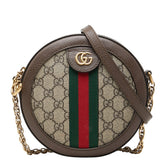 グッチ オフィディア GGスプリーム 斜め掛け チェーン ショルダーバッグ 550618 ブラウン レザー PVC レディース GUCCI 中古
