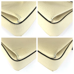 グッチ インターロッキングG チェーンショルダーバッグ 607720 ホワイト アイボリー レザー レディース GUCCI 中古
