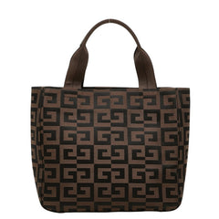 ジバンシー 4Gロゴ ハンドバッグ ブラウン キャンバス レザー レディース Givenchy 中古