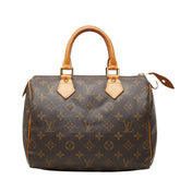 ルイ ヴィトン モノグラム スピーディ25 ミニボストンバッグ ハンドバッグ M41528 ブラウン PVC レザー レディース LOUIS VUITTON 中古