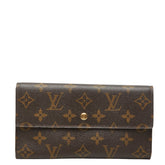 ルイ ヴィトン モノグラム ポルトトレゾール インターナショナル 長財布 M61215 ブラウン PVC レザー レディース LOUIS VUITTON 中古