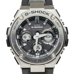 ジーショック G-STEEL 腕時計 GST-W110 ソーラー電波時計 ブラック文字盤 ステンレススチール ラバー メンズ G-SHOCK 中古