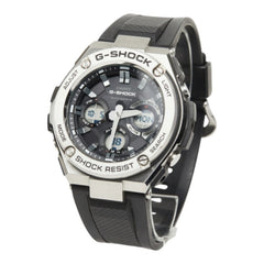 ジーショック G-STEEL 腕時計 GST-W110 ソーラー電波時計 ブラック文字盤 ステンレススチール ラバー メンズ G-SHOCK 中古