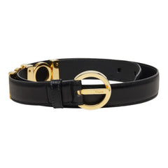 サルヴァトーレフェラガモ ガンチーニ ベルト ブラック レザー メッキ レディース Salvatore Ferragamo 中古