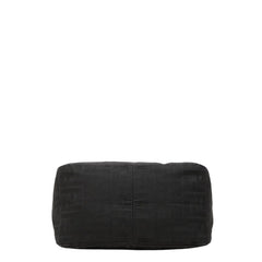 フェンディ ズッキーノ マンマバケット ハンドバッグ ワンショルダー 8BR004 ブラック キャンバス レザー レディース FENDI 中古
