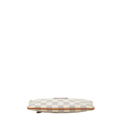 ルイ ヴィトン ダミエ アズール ポシェットミラMM ハンドバッグ N60027 ホワイト PVC レザー レディース LOUIS VUITTON 中古