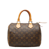 ルイ ヴィトン モノグラム スピーディ25 ミニボストンバッグ ハンドバッグ M41528 ブラウン PVC レザー レディース LOUIS VUITTON 中古