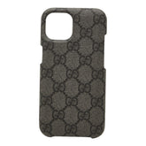 グッチ GGスプリーム アイフォンケース スマホケース 760210 グレー PVC レディース GUCCI 中古