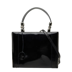 ディオール マリスパール ハンドバッグ ショルダーバッグ 2WAY ネイビー系 パテントレザー レディース Dior 中古
