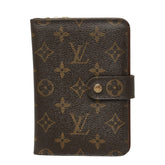 ルイ ヴィトン モノグラム ポルトパピエ 二つ折り財布 M61207 ブラウン 茶 PVC レザー レディース LOUIS VUITTON 中古