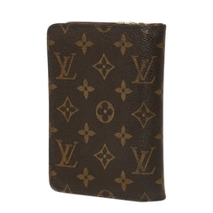ルイ ヴィトン モノグラム ポルトパピエ 二つ折り財布 M61207 ブラウン 茶 PVC レザー レディース LOUIS VUITTON 中古