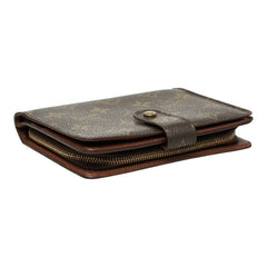 ルイ ヴィトン モノグラム ポルトパピエ 二つ折り財布 M61207 ブラウン 茶 PVC レザー レディース LOUIS VUITTON 中古