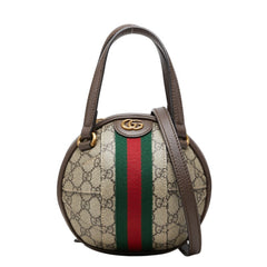 グッチ オフィディア GGスプリーム ハンドバッグ 2WAY 斜め掛け ショルダーバッグ ベージュ PVC レザー レディース GUCCI 中古