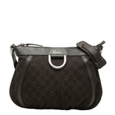 グッチ GGキャンバス 斜め掛け ショルダーバッグ 265691 ブラウン キャンバス レザー レディース GUCCI 中古