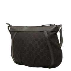 グッチ GGキャンバス 斜め掛け ショルダーバッグ 265691 ブラウン キャンバス レザー レディース GUCCI 中古