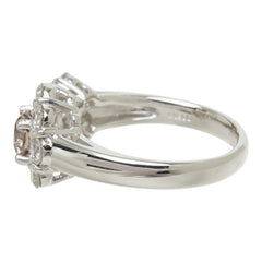 ブラウンダイヤモンド ダイヤモンド Pt900 プラチナ ダイヤ0.803ct ダイヤ1.70ct フラワーモチーフ リング 指輪 レディース 16号 中古