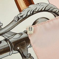エルメス カレ90 EQUIPAGES 乗馬 馬車具 スカーフ 大判スカーフ ピンク ホワイト シルク レディース HERMES 中古