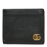 グッチ GGマーモント 二つ折り財布 428726 ブラック レザー レディース GUCCI 中古