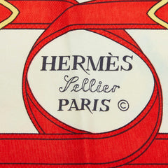 エルメス カレ90 エプロンドール 黄金の拍車 スカーフ 大判スカーフ ネイビー ホワイト レディース HERMES 中古