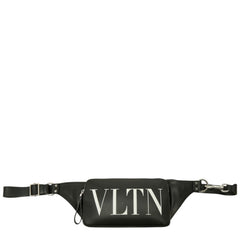 ヴァレンティノ VLTNロゴ ボディバッグ ショルダーバッグ ウエストバッグ ブラック レザー レディース VALENTINO 中古