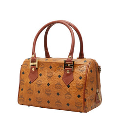 エム シー エム ヴィセトス ロゴグラム ハンドバッグ 2WAY ショルダーバッグ ブラウン PVC レザー レディース MCM 中古