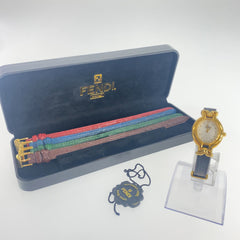 フェンディ チェンジベルト 腕時計 640L クオーツ メッキ レディース FENDI 中古