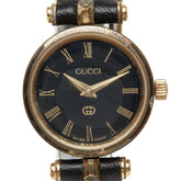 グッチ 腕時計 2000L クオーツ ブラック文字盤 ステンレススチール レザー レディース GUCCI 中古