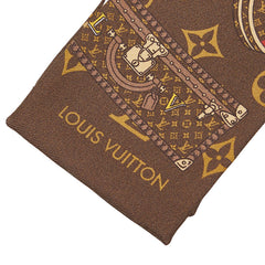 ルイ ヴィトン バンドー モノグラム トランクス スカーフ M72395 ブラウン マルチカラー シルク レディース LOUIS VUITTON 中古