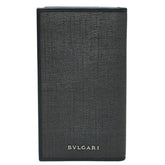 ブルガリ ウィークエンド ヘリンボーン柄 長財布 ロングウォレット 32582 グレー PVC レザー レディース BVLGARI 中古
