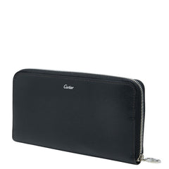 カルティエ レ マスト 長財布 ウォレット エンベロープ 3001354 ブラック レザー レディース CARTIER 中古