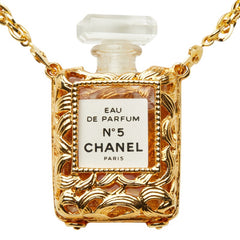 シャネル N°5 オードゥパルファム パフュームボトル チェーン ペンダント ネックレス ゴールド メッキ レディース CHANEL 中古