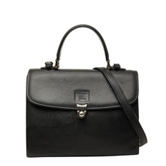 バーバリー ノバチェック シャドーホース ハンドバッグ 2WAY ショルダーバッグ ブラック レザー レディース BURBERRY 中古
