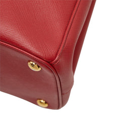 プラダ 三角ロゴプレート ハンドバッグ ショルダーバッグ 2WAY レッド ゴールド サフィアーノレザー レディース PRADA 中古
