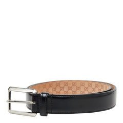 グッチ ロゴプレーンベルト 232832 ブラック レザー メンズ GUCCI 中古