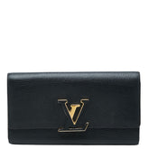 ルイ ヴィトン ポルト フォイユ カプシーヌ 長財布 M61248 ノワール ブラック トリヨンレザー レディース LOUIS VUITTON 中古