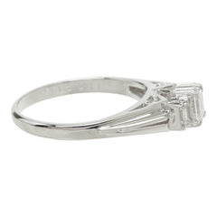 ダイヤモンド Pt900 プラチナ ダイヤ0.36ct ダイヤ0.20ct デザインリング リング 指輪 レディース 14.5号 中古
