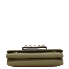 ヴァレンティノ ガラヴァーニ ヴァヴァヴーム スタッズ チェーン ショルダーバッグ カーキグリーン レザー レディース VALENTINO 中古