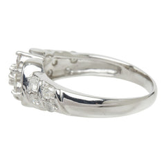 ダイヤモンド Pt900 プラチナ ダイヤ0.70ct フラワーモチーフ リング 指輪 レディース 13.5号 中古
