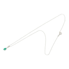 エメラルド ダイヤモンド K18WG ホワイトゴールド/Pt850 プラチナ エメラルド0.47ct ダイヤ0.01ct ペンダント ネックレス レディース 中古