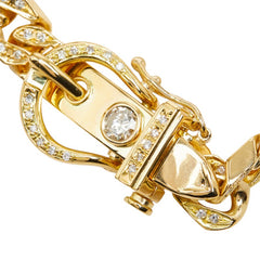 ダイヤモンド K18YG イエローゴールド ダイヤ1.25ct ダイヤ0.51ct 喜平モチーフ ベルトバックル ブレスレット レディース 中古