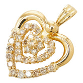 ダイヤモンド K18YG イエローゴールド ダイヤ1.00ct ハート モチーフ ペンダントトップ ネックレス レディース 中古