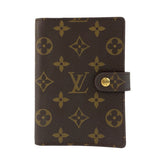 ルイ ヴィトン モノグラム アジェンダPM 手帳カバー 男女兼用 R20005 ブラウン PVC レディース LOUIS VUITTON 中古