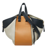 ロエベ ハンモックバッグ スモール ハンドバッグ ショルダーバッグ 2WAY ベージュ キャメル ブラック レザー レディース LOEWE 中古