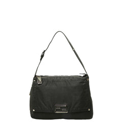 フェンディ ズッキーノ ワンショルダーバッグ ハンドバッグ 8BR626 ブラック ナイロン レザー レディース FENDI 中古