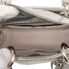 ディオール カナージュ レディディオール ナノ ハンドバッグ ショルダーバッグ 2WAY シルバー エナメル レディース Dior 中古