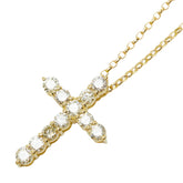 ダイヤモンド K18YG イエローゴールド ダイヤ1.00ct クロスモチーフ ペンダント ネックレス レディース 中古
