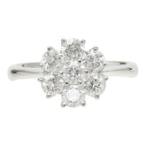 ダイヤモンド Pt900 プラチナ ダイヤ1.00ct フラワーモチーフ リング 指輪 レディース 9.5号 中古