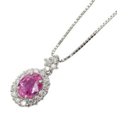 ピンクサファイヤ ダイヤモンド Pt900 プラチナ/Pt850 プラチナ ピンクサファイア1.165ct ダイヤ0.31ct ペンダント ネックレス レディース 中古
