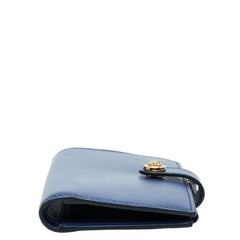ヴェルサーチェ メデューサ 二つ折り財布 ウォレット 縦型 1002897 ネイビー レザー レディース VERSACE 中古