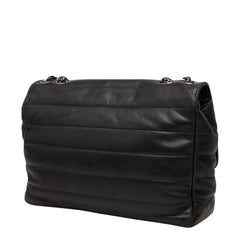 シャネル チェーン ショルダーバッグ ブラック シルバー ラムスキン レディース CHANEL 中古